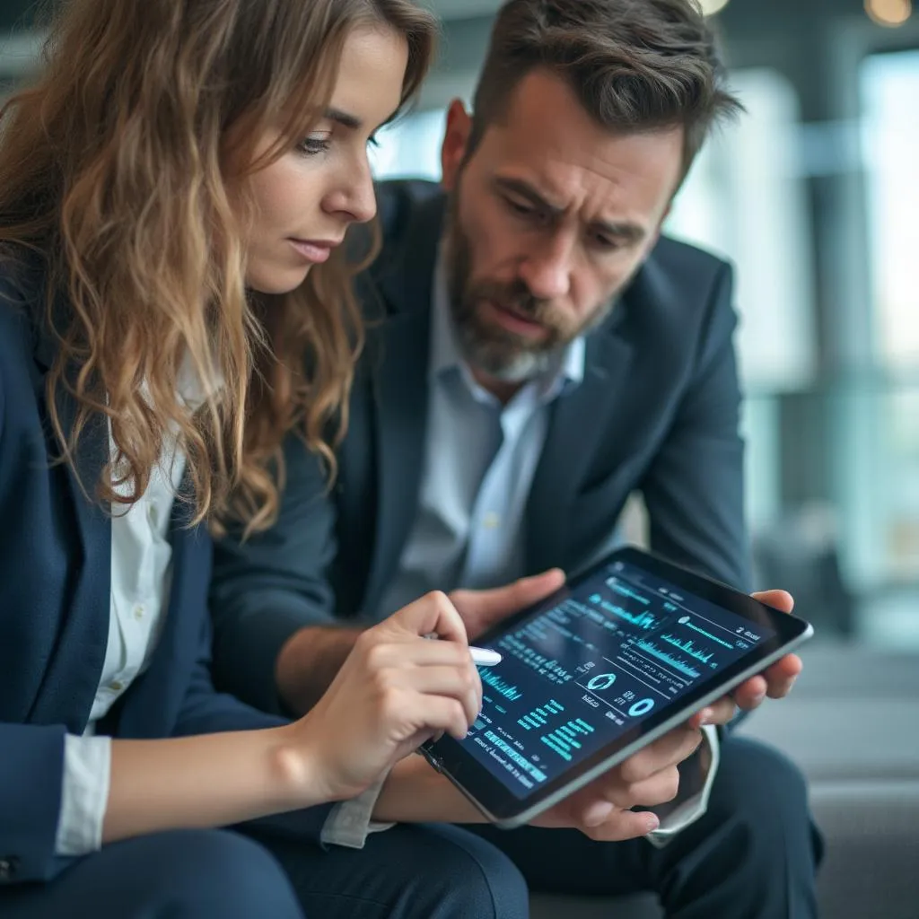 Consultores analizando datos